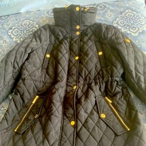 Michael Kors Women’s Black & Gold Quilted Winter Jacket with Hidden hood PXL